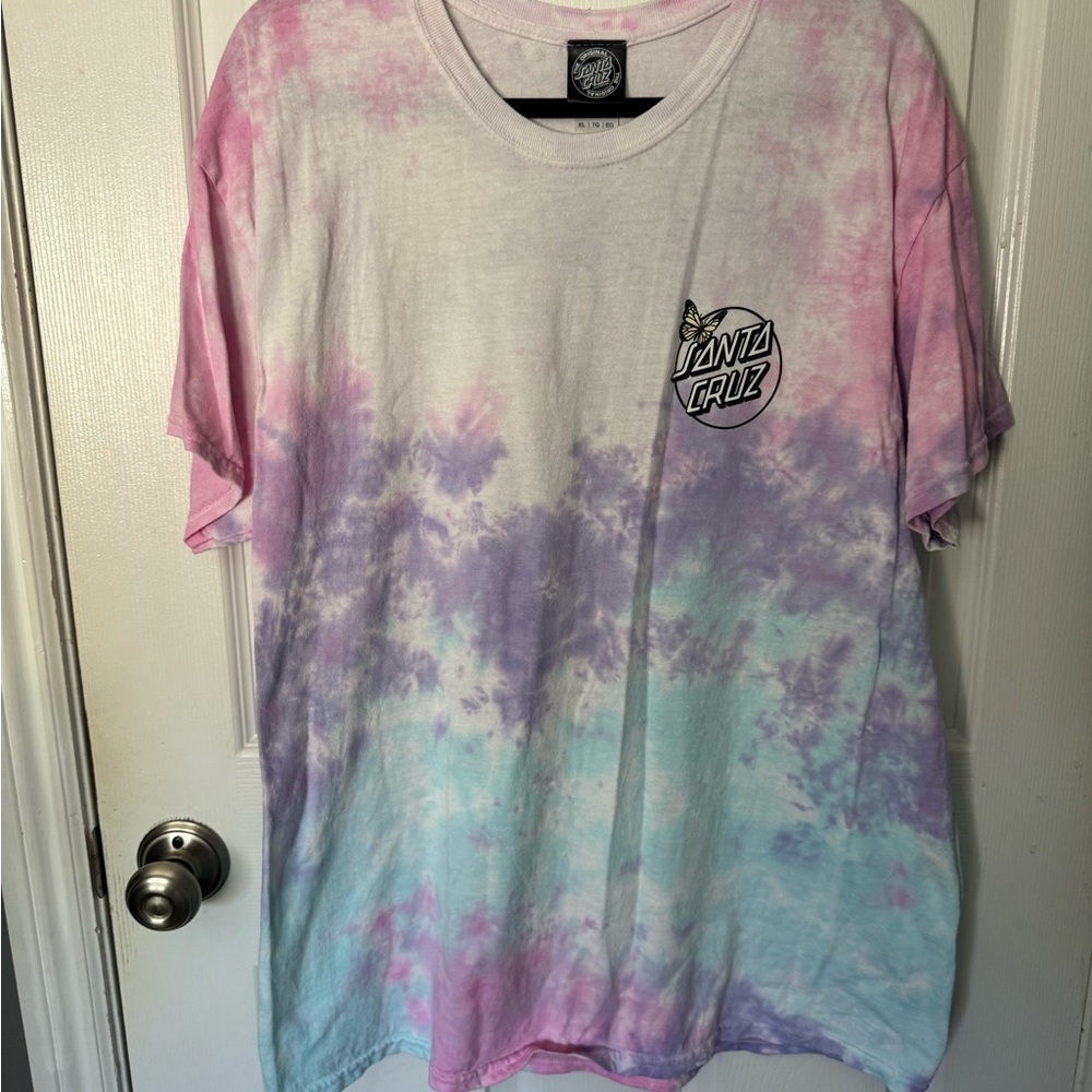 Santa Cruz Skateboards Pink and Purple Tie-Dye Tee
